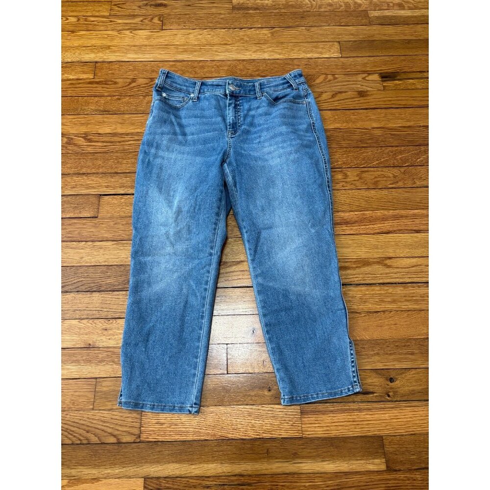 Chico's Platinum Crop Jeans Womens 0.5p (US 6p) Blue Stretch Denim 30x22